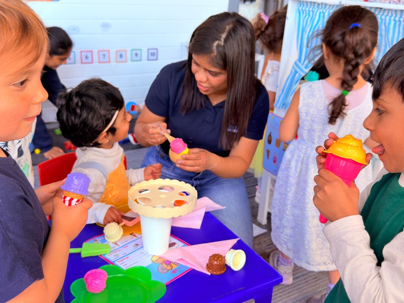 Children playing together at Blue Nest Montessori